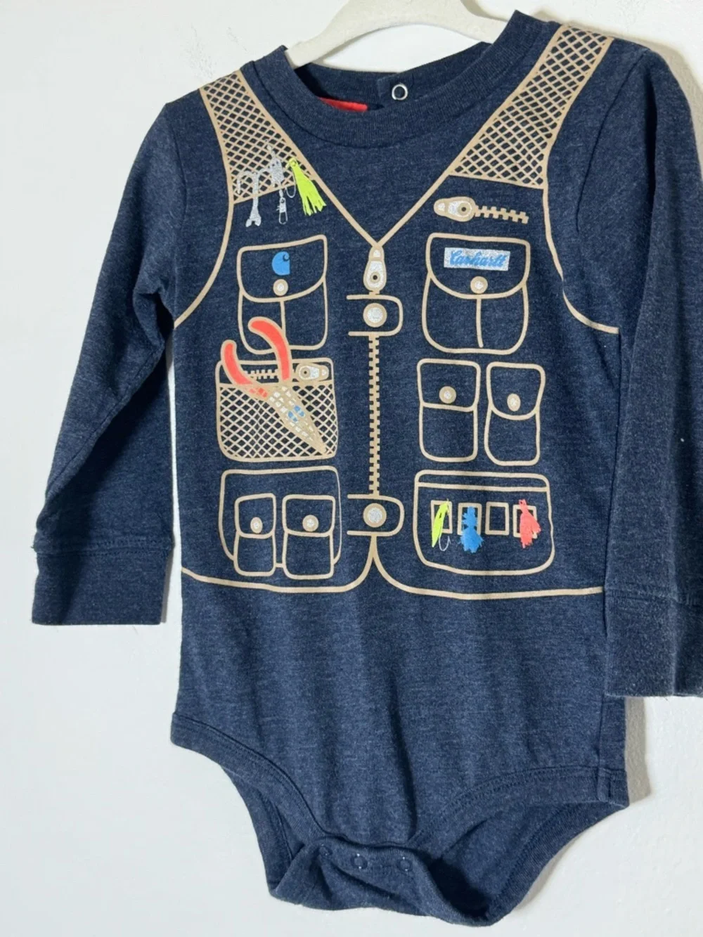 Carhartt Baby 18M Long Sleeve Bodysuit Graphic Utility Vest One Piece